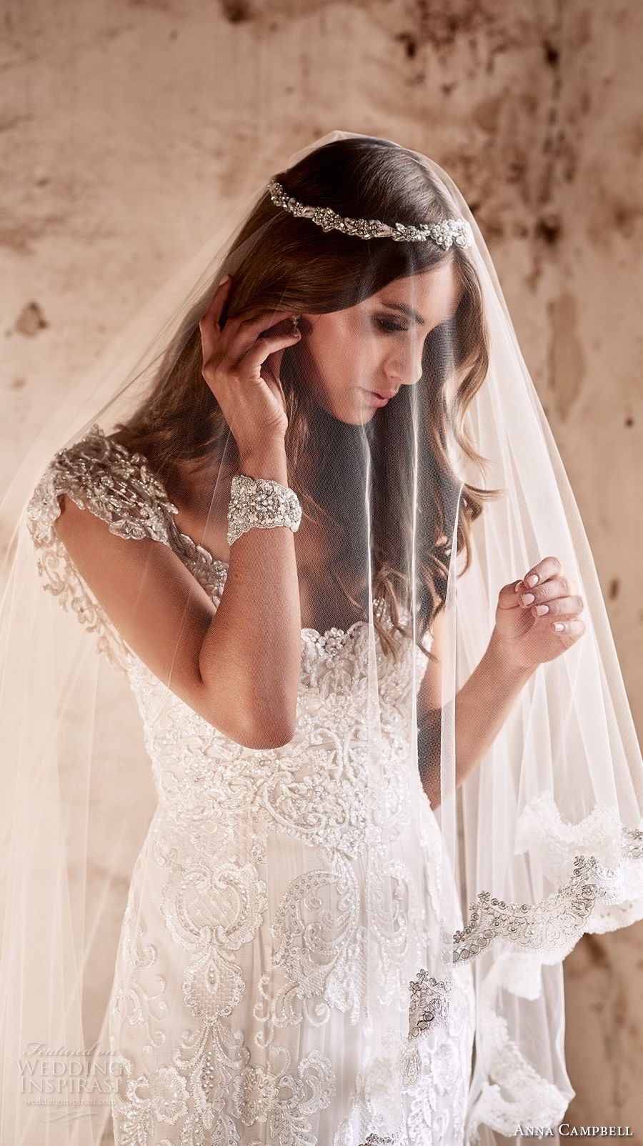 anna campbell 2018 bridal cap sleeves v neck full embellishment elegant sheath wedding dress open v back sweep train (18) zv 