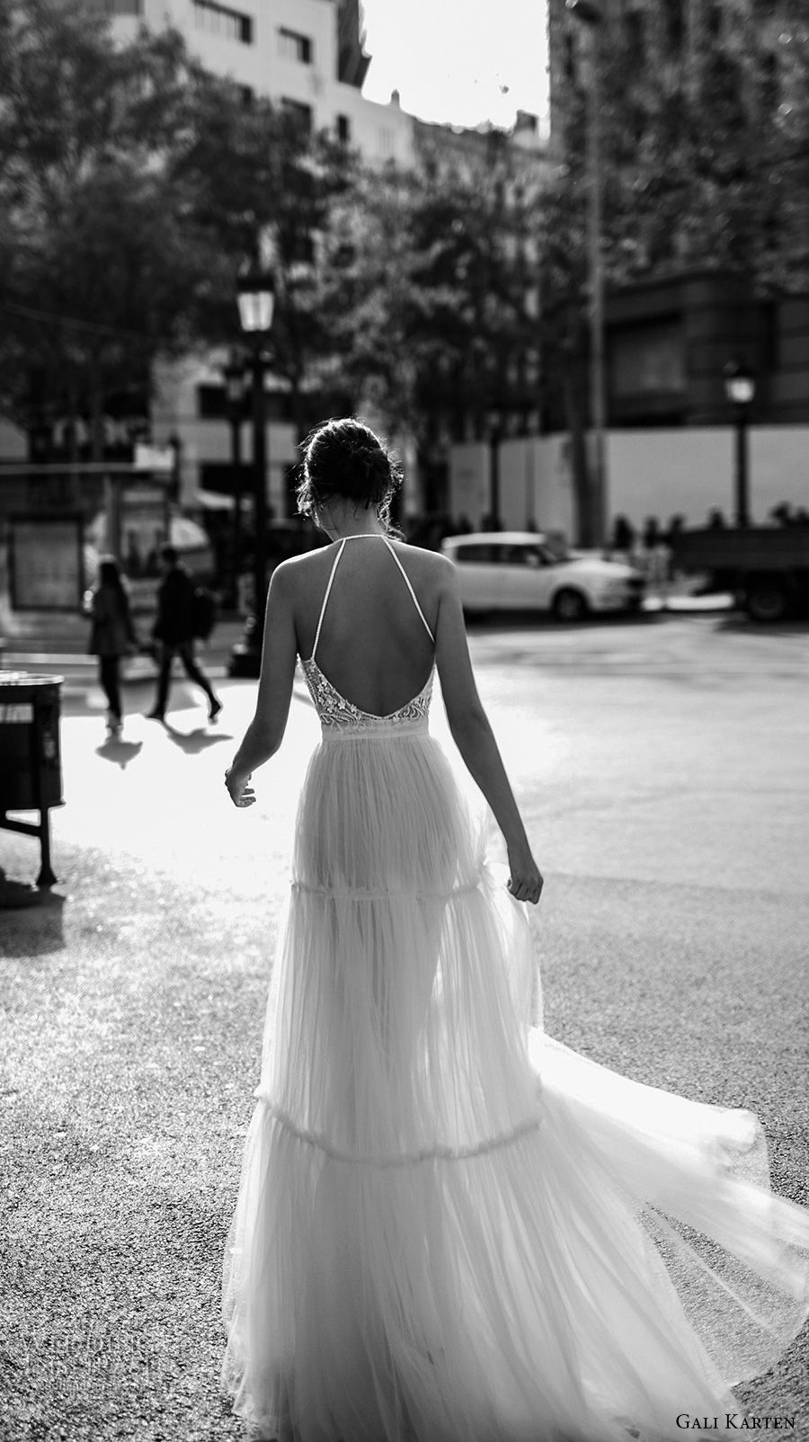 gali karten 2017 bridal sleeveless halter neck heavily embellished bodice romantic a  line wedding dress open strap back sweep train (2) bv