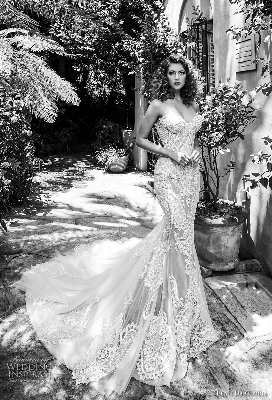 leah da gloria 2017 bridal strapless sweetheart neckline full embellishment elegant sexy fit and flare mermaid wedding dress chapel train (emily) mv
