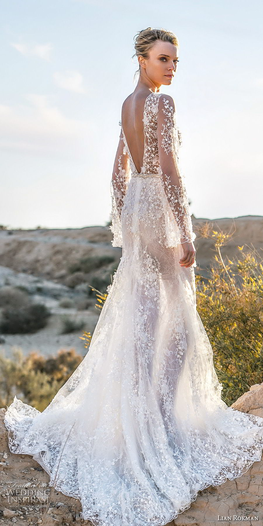 lian rokman 2017 bridal long sleeves illusion bateau deep plunging sweetheart neckline full embellishment elegant fit and flare wedding dress open v back chapel train (malachite) bv lian rokman 2017 bridal long sleeves illusion bateau deep plunging sweetheart neckline full embellishment elegant fit and flare wedding dress open v back chapel train (malachite) bv