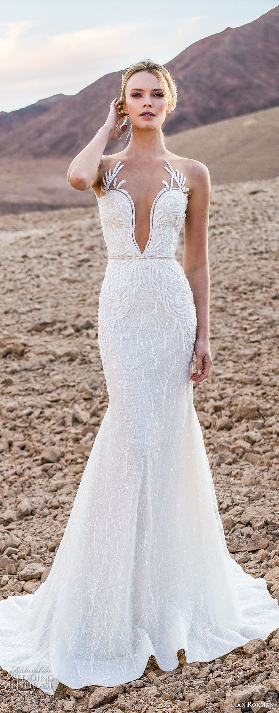 lian rokman 2017 bridal sleeveless deep plunging sweetheart neckline full embellishment elegant trumpet wedding dress lace back chapel train (zircon) mv lian rokman 2017 bridal sleeveless deep plunging sweetheart neckline full embellishment elegant trumpet wedding dress lace back chapel train (zircon) mv