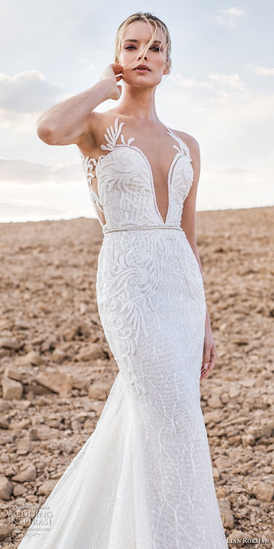 lian rokman 2017 bridal sleeveless deep plunging sweetheart neckline full embellishment elegant trumpet wedding dress lace back chapel train (zircon) zv lian rokman 2017 bridal sleeveless deep plunging sweetheart neckline full embellishment elegant trumpet wedding dress lace back chapel train (zircon) zv