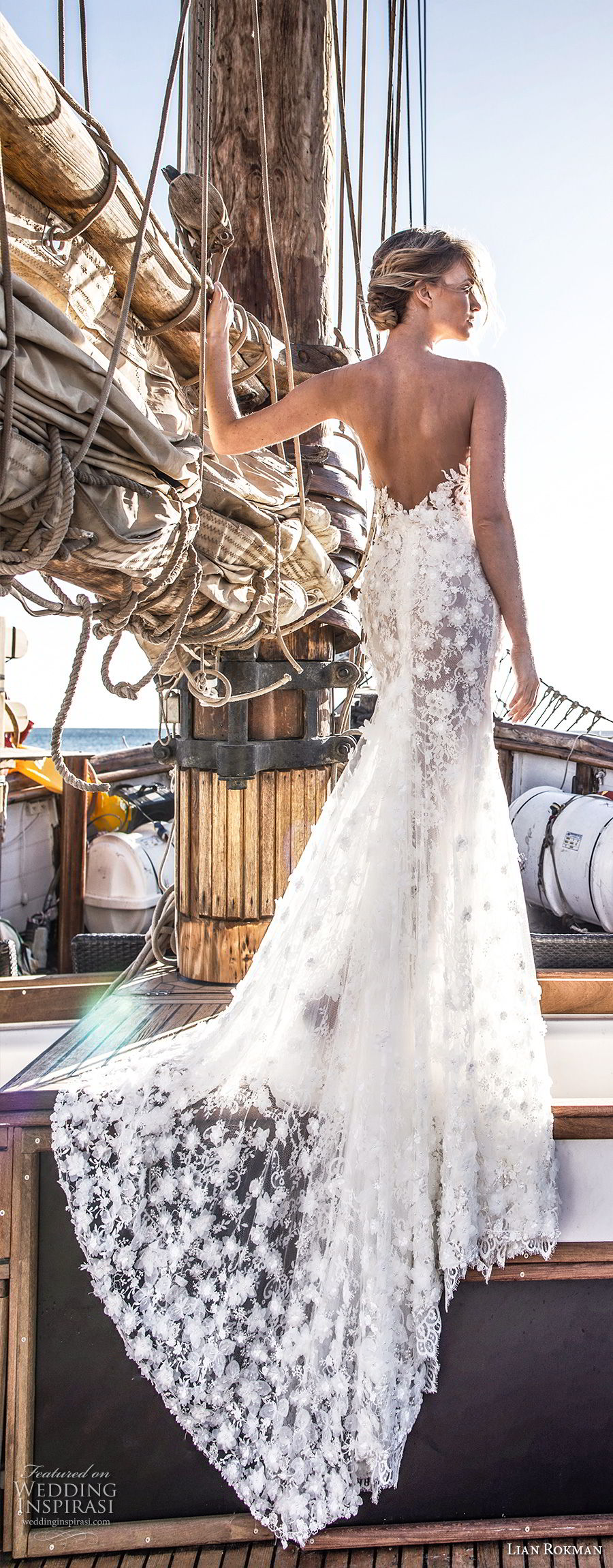 lian rokman 2017 bridal sleeveless deep v neck full embellishment elegant romantic trumpet mermaid wedding dress open back sweep train (jade) bv