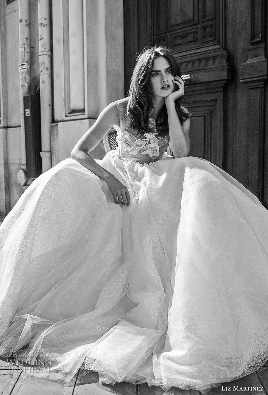 liz martinez 2018 bridal sleeveless bateau neckline heavily embellished bodice princess ball gown wedding dress open back royal train (5) zv