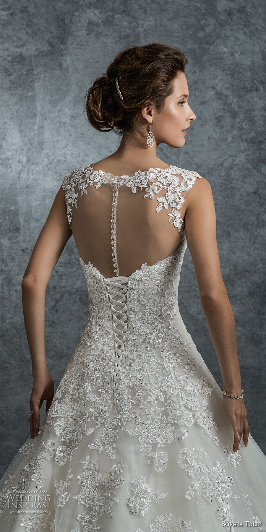 sophia tolli fall 2017 bridal sleeveless illusion boat sweetheart neckline heavily embellished bodice romantic a line wedding dress keyhole back chapel train (9) bv sophia tolli fall 2017 bridal sleeveless illusion boat sweetheart neckline heavily embellished bodice romantic a line wedding dress keyhole back chapel train (9) bv