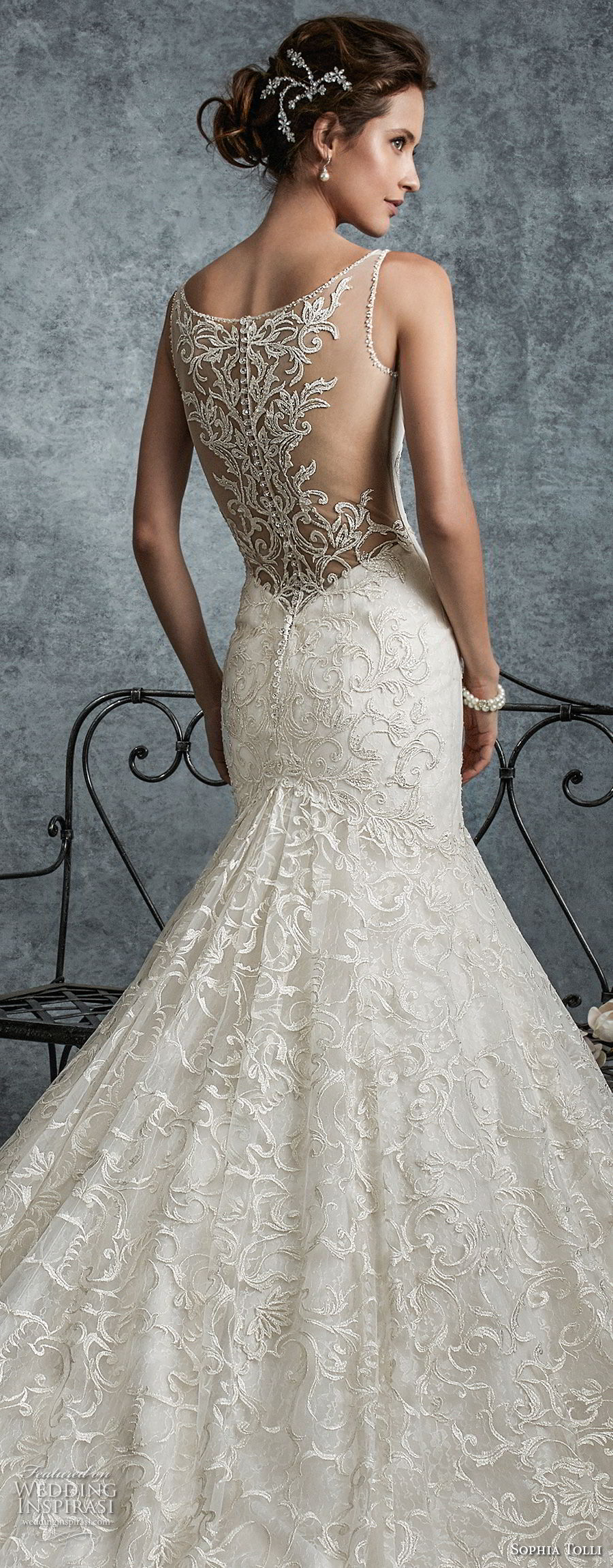 sophia tolli fall 2017 bridal sleeveless strap sweetheart neckline full embellishment elegant trumpet mermaid wedding dress lace back long train (7) zbv sophia tolli fall 2017 bridal sleeveless strap sweetheart neckline full embellishment elegant trumpet mermaid wedding dress lace back long train (7) zbv
