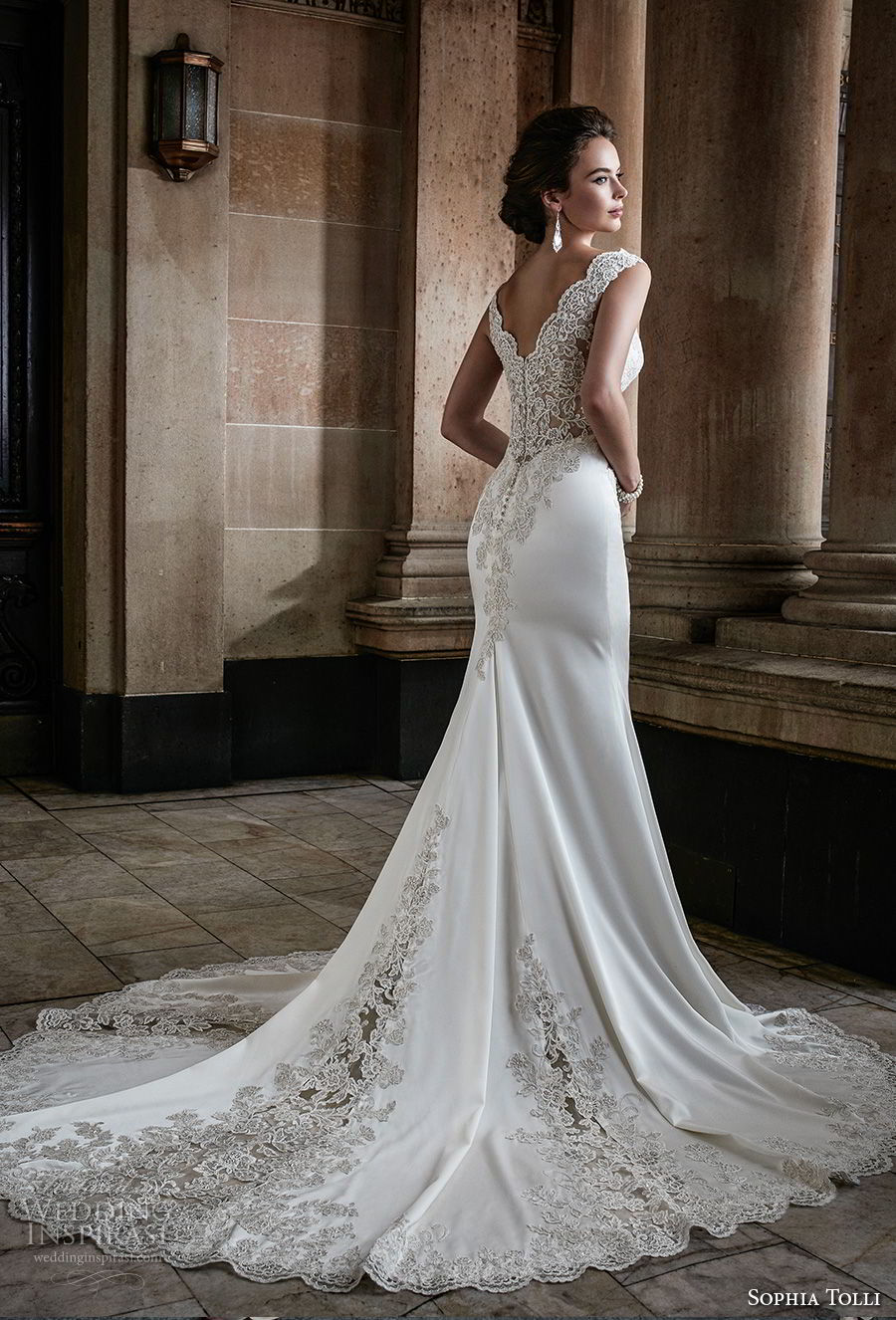 sophia tolli fall 2017 bridal sleeveless thick strap v neck ehavily embellished bodice elegant sheath wedding dress chapel train (29) bv sophia tolli fall 2017 bridal sleeveless thick strap v neck ehavily embellished bodice elegant sheath wedding dress chapel train (29) bv
