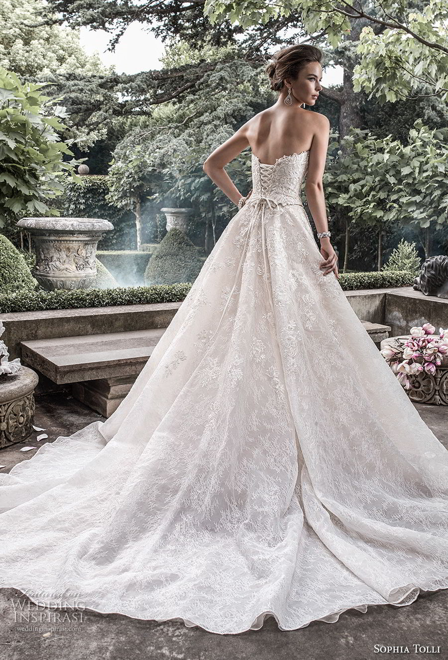 sophia tolli fall 2017 bridal strapless sweetheart neckline full embellisment princess elegant sheath wedding dress a line overskirt royal train (5) bv sophia tolli fall 2017 bridal strapless sweetheart neckline full embellisment princess elegant sheath wedding dress a line overskirt royal train (5) bv