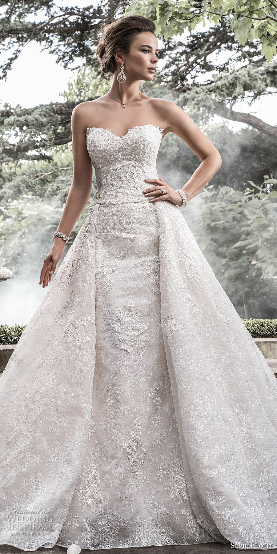 sophia tolli fall 2017 bridal strapless sweetheart neckline full embellisment princess elegant sheath wedding dress a line overskirt royal train (5) lv sophia tolli fall 2017 bridal strapless sweetheart neckline full embellisment princess elegant sheath wedding dress a line overskirt royal train (5) lv