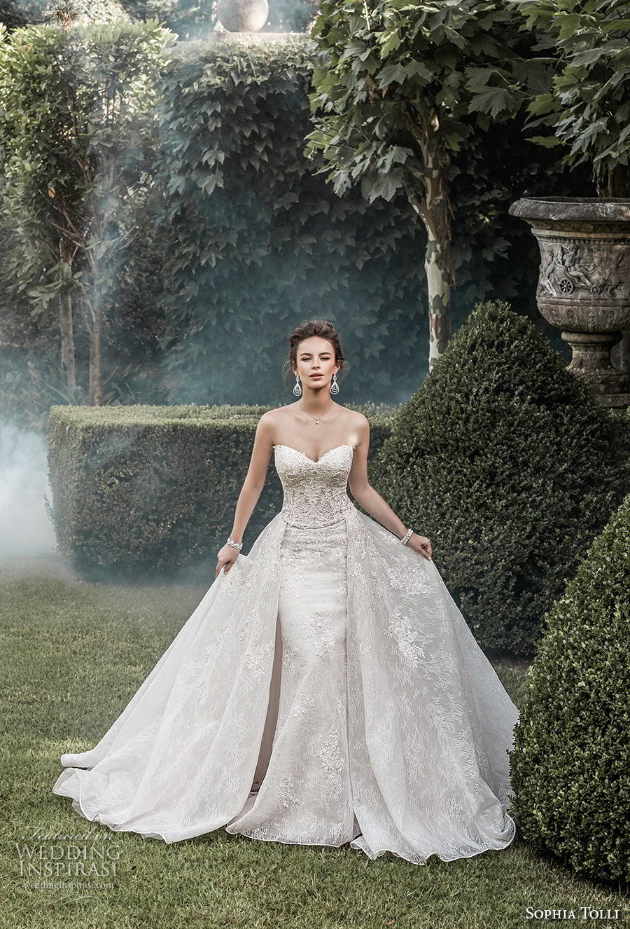 sophia tolli fall 2017 bridal strapless sweetheart neckline full embellisment princess elegant sheath wedding dress a line overskirt royal train (5) mv sophia tolli fall 2017 bridal strapless sweetheart neckline full embellisment princess elegant sheath wedding dress a line overskirt royal train (5) mv