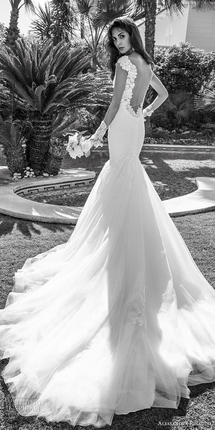 alessandra rinaudo 2018 bridal cap sleeves deep plunging sweetheart neckline heavily embellished bodice elegant sexy mermaid wedding dress low open back chapel train (18) bv