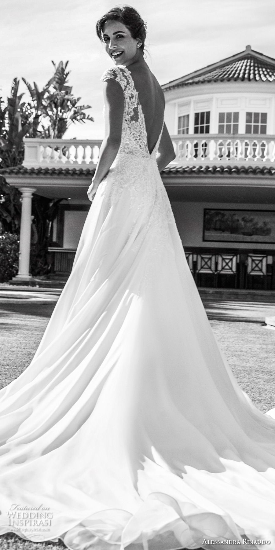 alessandra rinaudo 2018 bridal cap sleeves deep plunging v neck heavily embellished bodice romantic a  line wedding dress open v back chapel train (24) bv