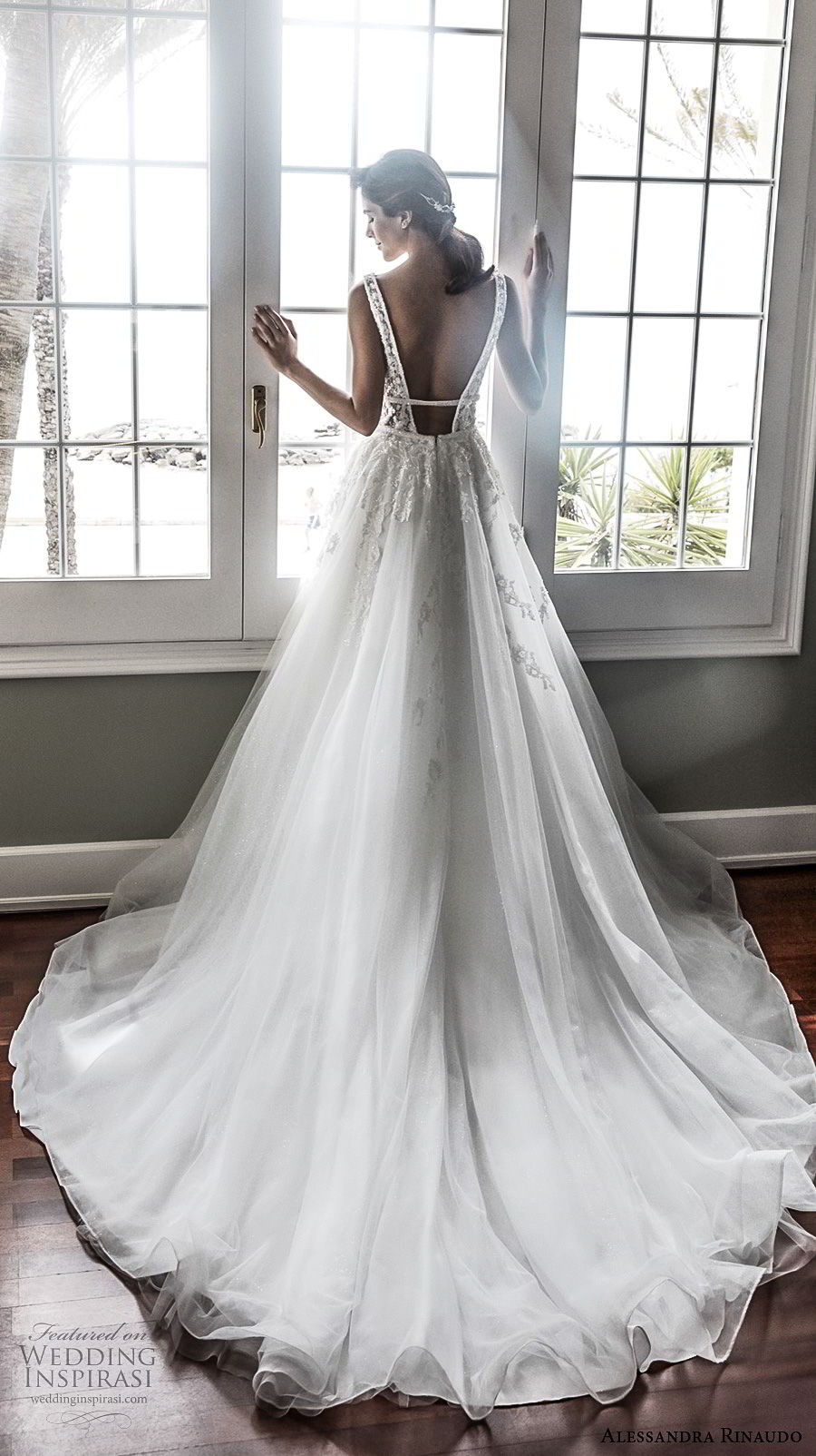 alessandra rinaudo 2018 bridal sleeveless deep v neckline heavily embellished bodice elegant romantic a  line wedding dress open low back chapel train (35) bv