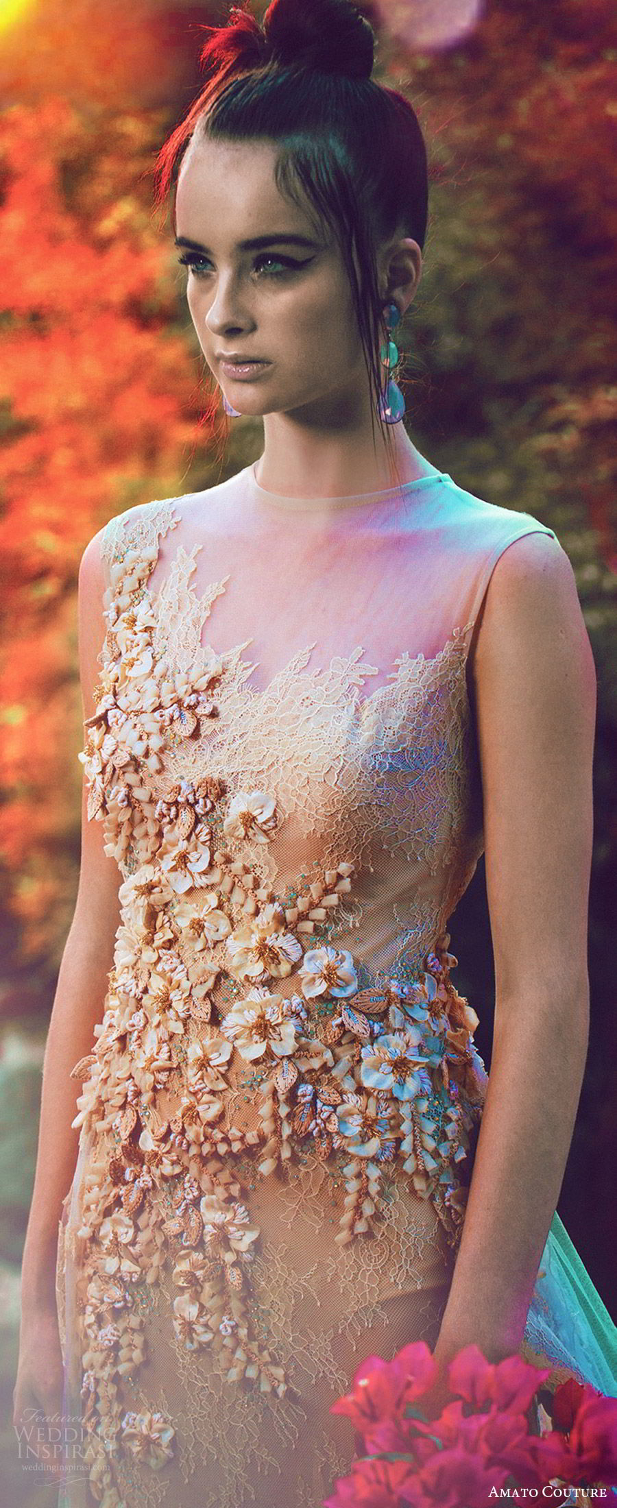 amato couture 2017 secret garden collection sleeveless high neck illusion embellished a line dress (1) mv