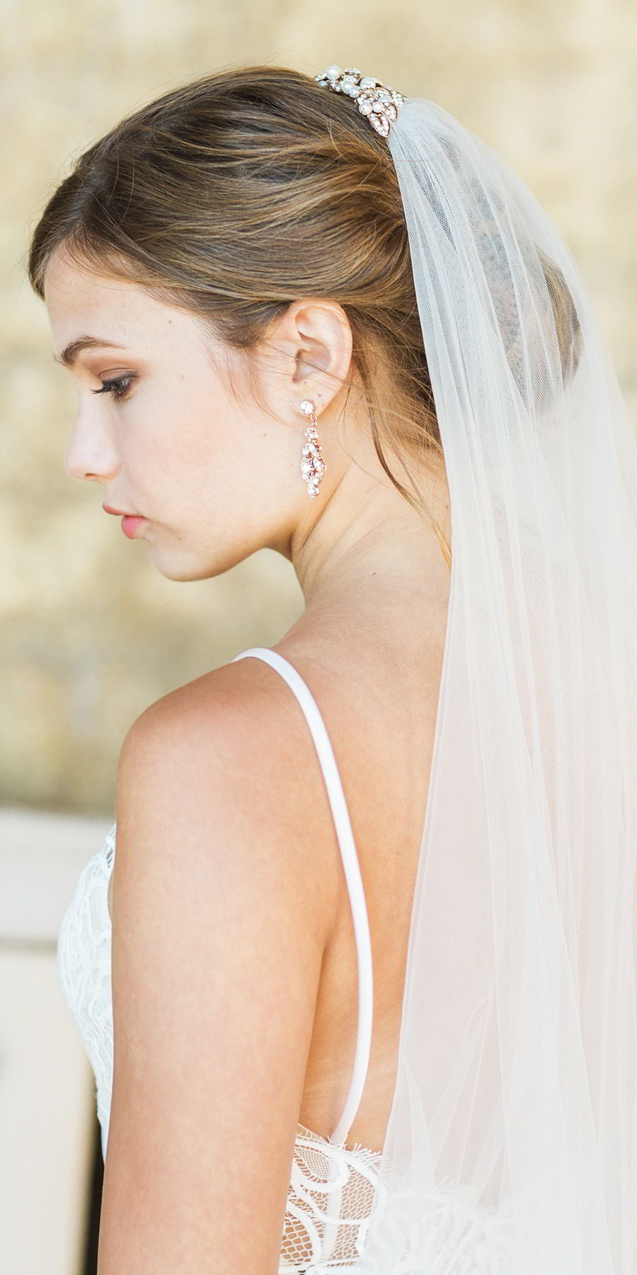 bel aire bridal accessories 6202 flower leaves comb headpiece veil earrings