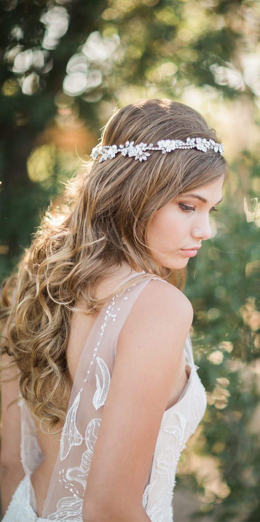 bel aire bridal accessories 6742 metallic bloom halo headpiece romantic wedding dress