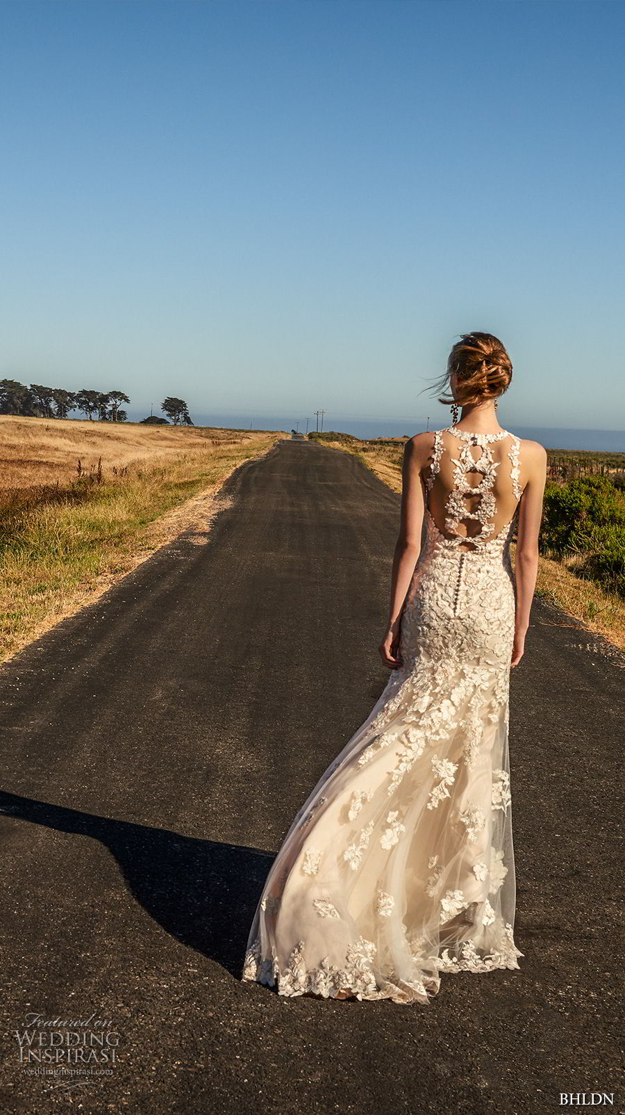 bhldn fall 2017  americana bridal sleeveless illusion jewel neck full embellishment elegant fit and flare wedding dress sheer lace back sweep train (nouveau) mv bv