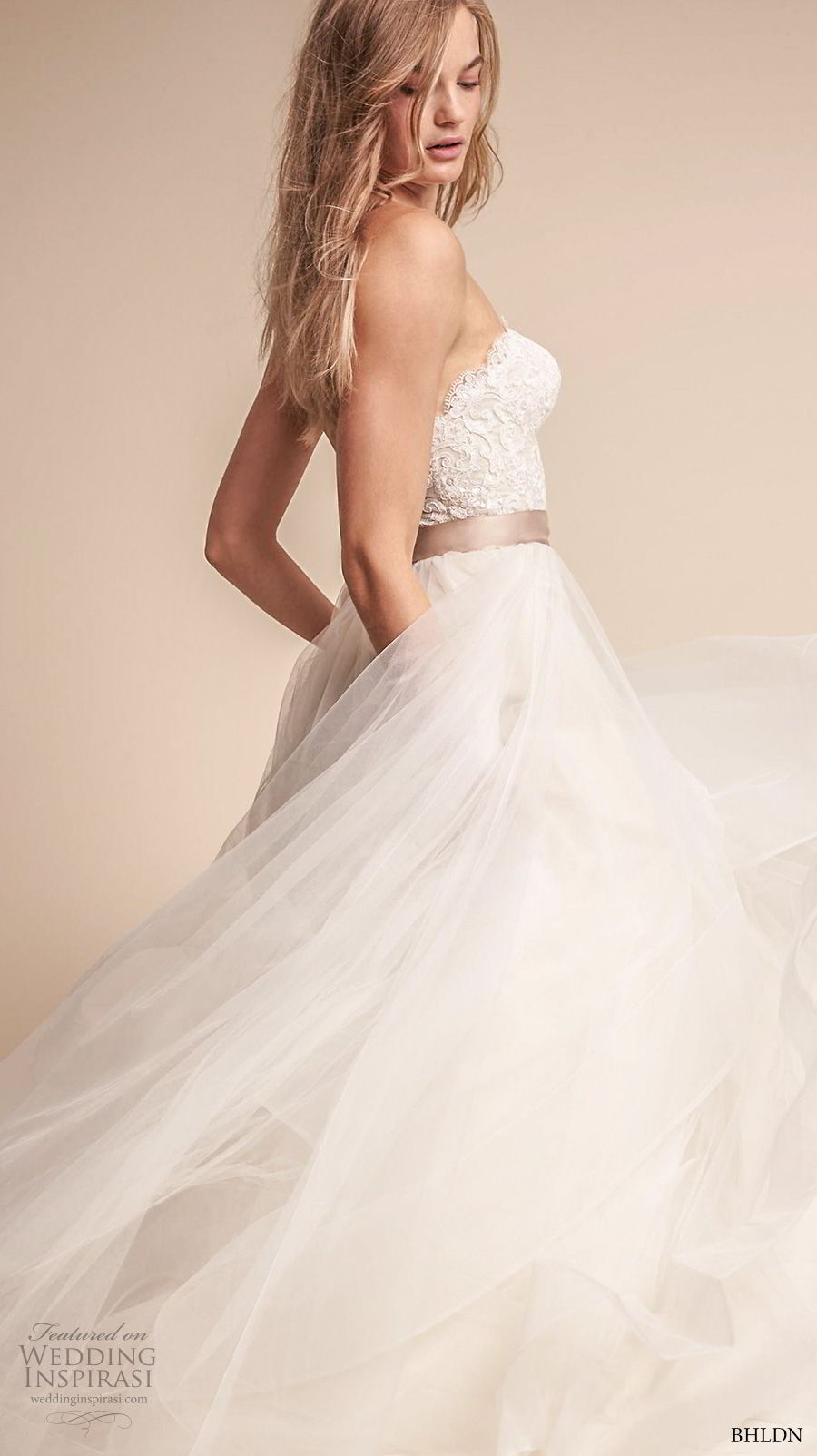 bhldn fall 2017  americana bridal strapless sweetheart neckline heavily embellished bodice layered skirt romantic a  line wedding dress sweep train (rowena) sdv