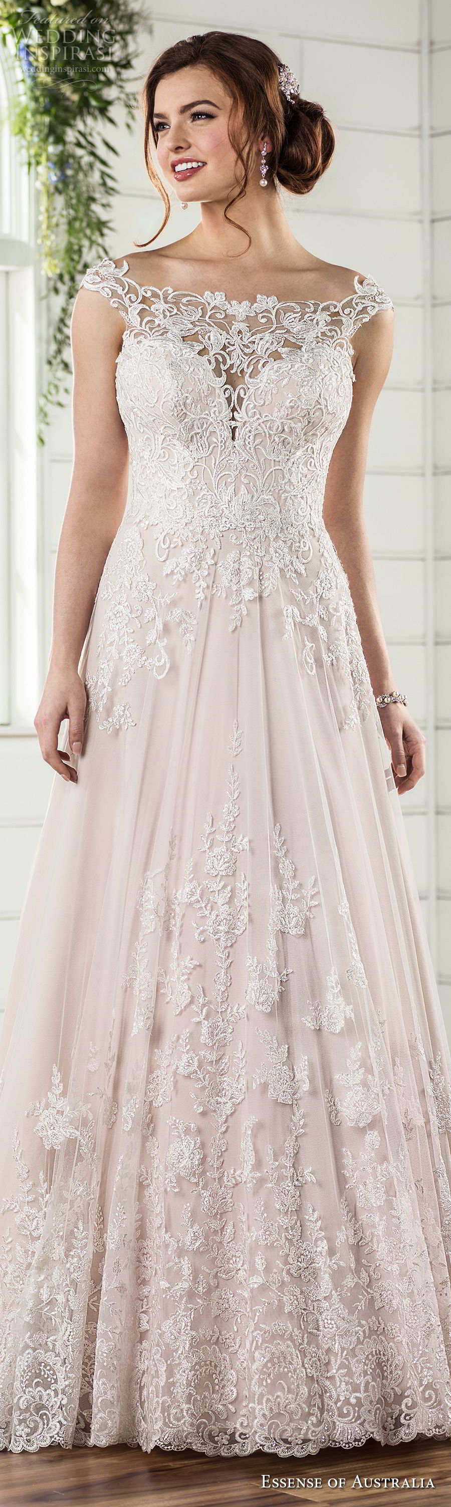 essense australia fall 2017 bridal cap sleeves illusion bateau sweetheart neckline full embellishment romantic blush color a line wedding dress lace back sweep train (27) lv essense australia fall 2017 bridal cap sleeves illusion bateau sweetheart neckline full embellishment romantic blush color a line wedding dress lace back sweep train (27) lv