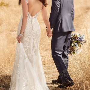 essense australia fall 2017 bridal cap sleeves sweetheart neckline full embellishment elegant fit and flare wedding dress open v back medium train (20) mv bv