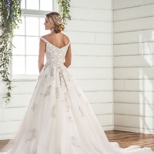 essense australia fall 2017 bridal off the shoulder sweetheart neckline heavily embellished beaded bodice romantic princess ball gown a  line wedding dress chapel train (79) bv