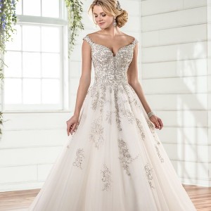 essense australia fall 2017 bridal off the shoulder sweetheart neckline heavily embellished beaded bodice romantic princess ball gown a  line wedding dress chapel train (79) mv