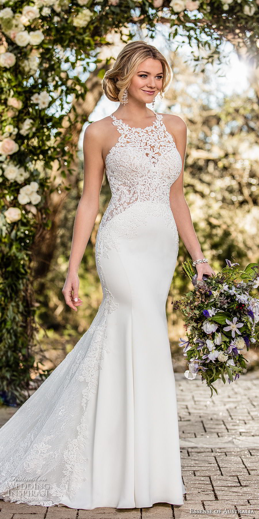essense australia fall 2017 bridal sleeveless halter jewel neck heavily embellished bodice elegant mermaid wedding dress rasor back chapel train (42) mv essense australia fall 2017 bridal sleeveless halter jewel neck heavily embellished bodice elegant mermaid wedding dress rasor back chapel train (42) mv