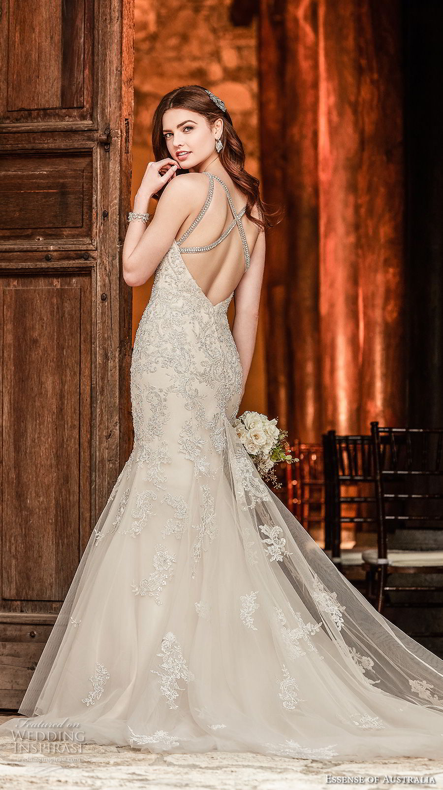 essense australia fall 2017 bridal sleeveless halter neck heavily embellished beaded bodice elegant glamorous mermaid wedding dress cross strap back chapel train (03) bv essense australia fall 2017 bridal sleeveless halter neck heavily embellished beaded bodice elegant glamorous mermaid wedding dress cross strap back chapel train (03) bv