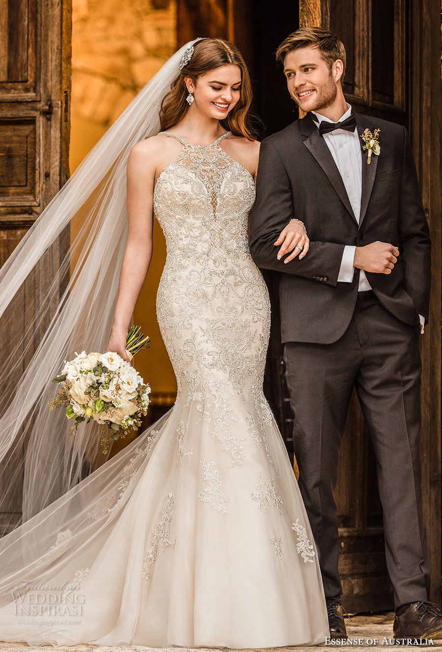 essense australia fall 2017 bridal sleeveless halter neck heavily embellished beaded bodice elegant glamorous mermaid wedding dress cross strap back chapel train (03) mv essense australia fall 2017 bridal sleeveless halter neck heavily embellished beaded bodice elegant glamorous mermaid wedding dress cross strap back chapel train (03) mv