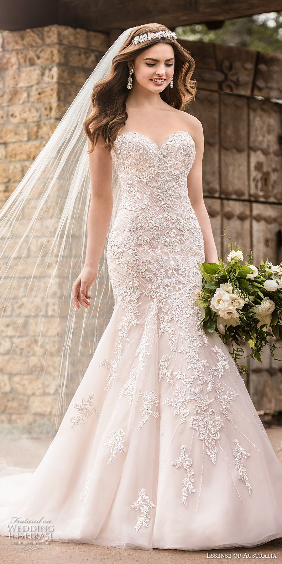 essense australia fall 2017 bridal strapless sweetheart neckline full embellishment elegant romantic blush color mermaid wedding dress chapel train (08) mv essense australia fall 2017 bridal strapless sweetheart neckline full embellishment elegant romantic blush color mermaid wedding dress chapel train (08) mv