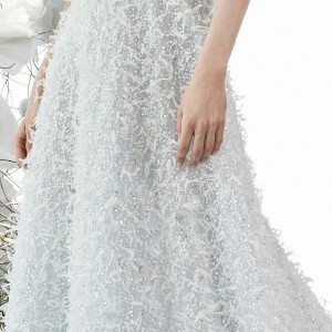 mira zwillinger 2018 bridal short sleeves off shoulder illusion bateau sweetheart neckline full embellishment romantic blue color a  line wedding dress royal train (aiden) lv