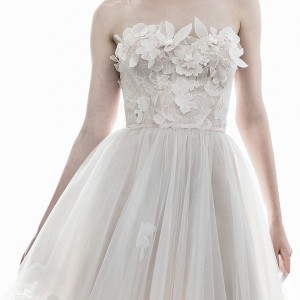 mira zwillinger 2018 bridal strapless sweetheart neckline heavily embellished bodice tulle skirt romantic a  line wedding dress (robyn) mv