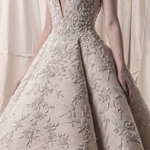 krikor jabotian spring 2018 bridal cap sleeves deep v neck heavily embellished bodice glamorous princess high low a  line wedding dress chapel train (01) lv