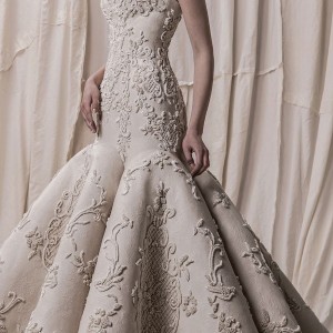 krikor jabotian spring 2018 bridal strapless sweetheart neckline full embellishment elegant glamorous mermaid wedding dress chapel train (02) mv