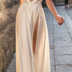 muse berta 2018 bridal sleeveless deep v neck heavily embellished bodice high slit skirt sexy elegant soft a  line wedding dress sweep train (15) lv
