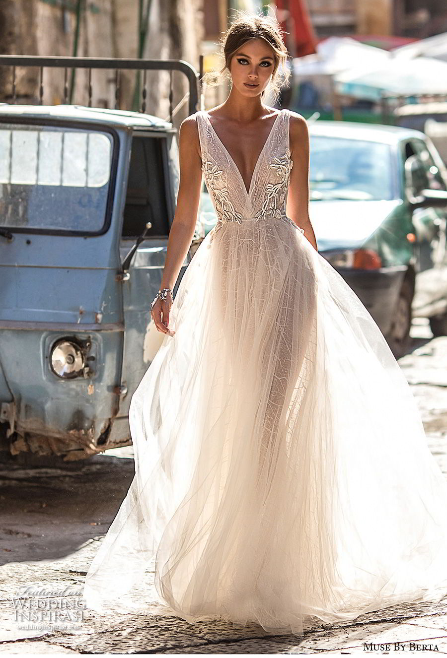 muse berta 2018 bridal sleeveless deep v neck lightly embellished bodice tulle skirt romantic soft a line wedding dress open v back medium train (4) mv muse berta 2018 bridal sleeveless deep v neck lightly embellished bodice tulle skirt romantic soft a line wedding dress open v back medium train (4) mv