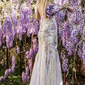christos costarellos spring 2018 bridal cap sleeves full lace embellishment elegant fit and flare wedding dress open v back sweep train (36) bv mv
