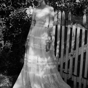 christos costarellos spring 2018 bridal long sleeves straight across full embellishment romantic bohemian a  line wedding dress sweep train (93) mv