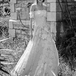 christos costarellos spring 2018 bridal off the shoulder straight across neckline full embellishment romantic a  line wedding dress medium train (50) mv