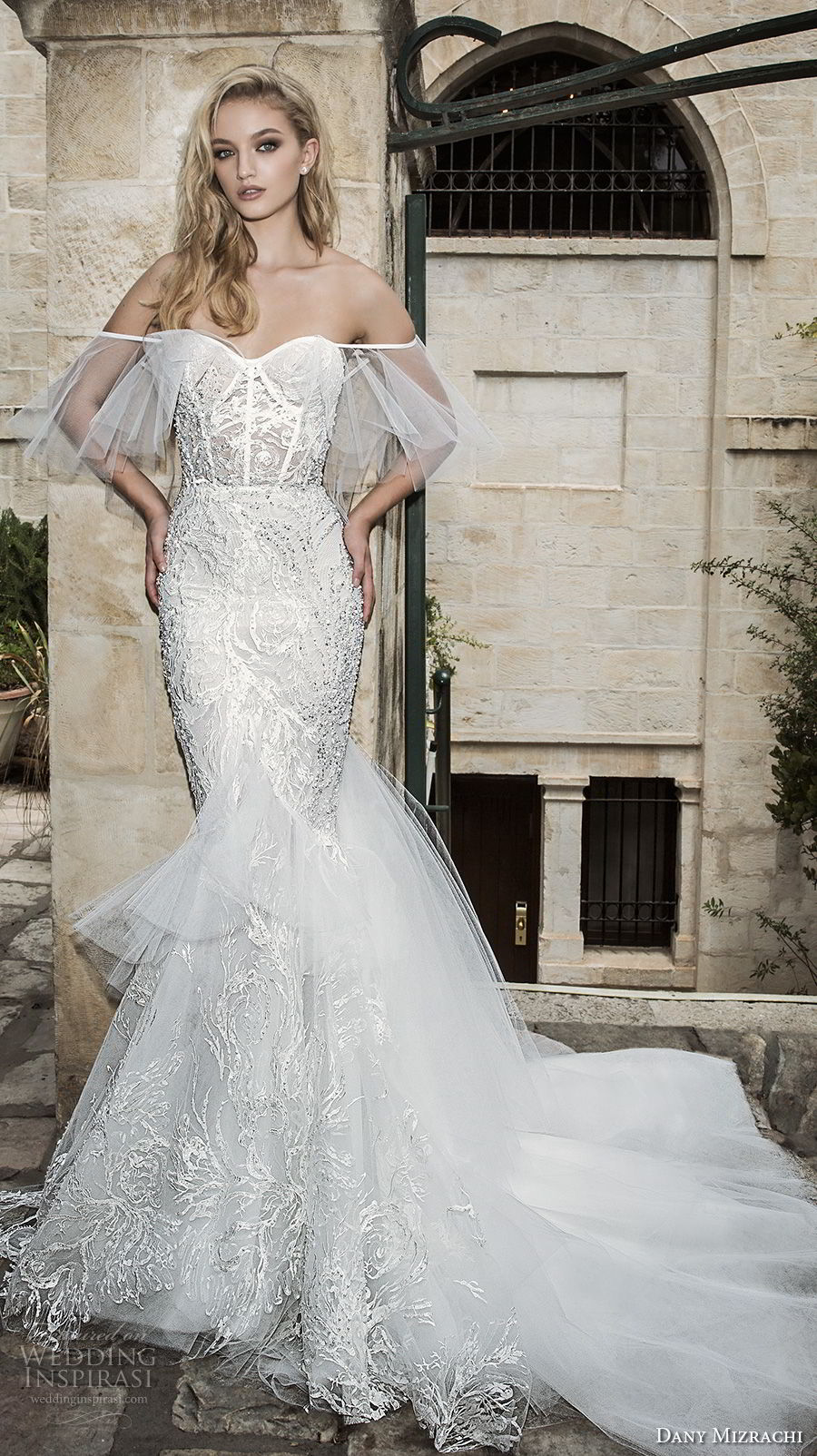 dany mizrachi spring 2018 bridal off the shoulder sweetheart neckline full embellishment elegant sexy mermaid wedding dress chapel train (22) mv dany mizrachi spring 2018 bridal off the shoulder sweetheart neckline full embellishment elegant sexy mermaid wedding dress chapel train (22) mv