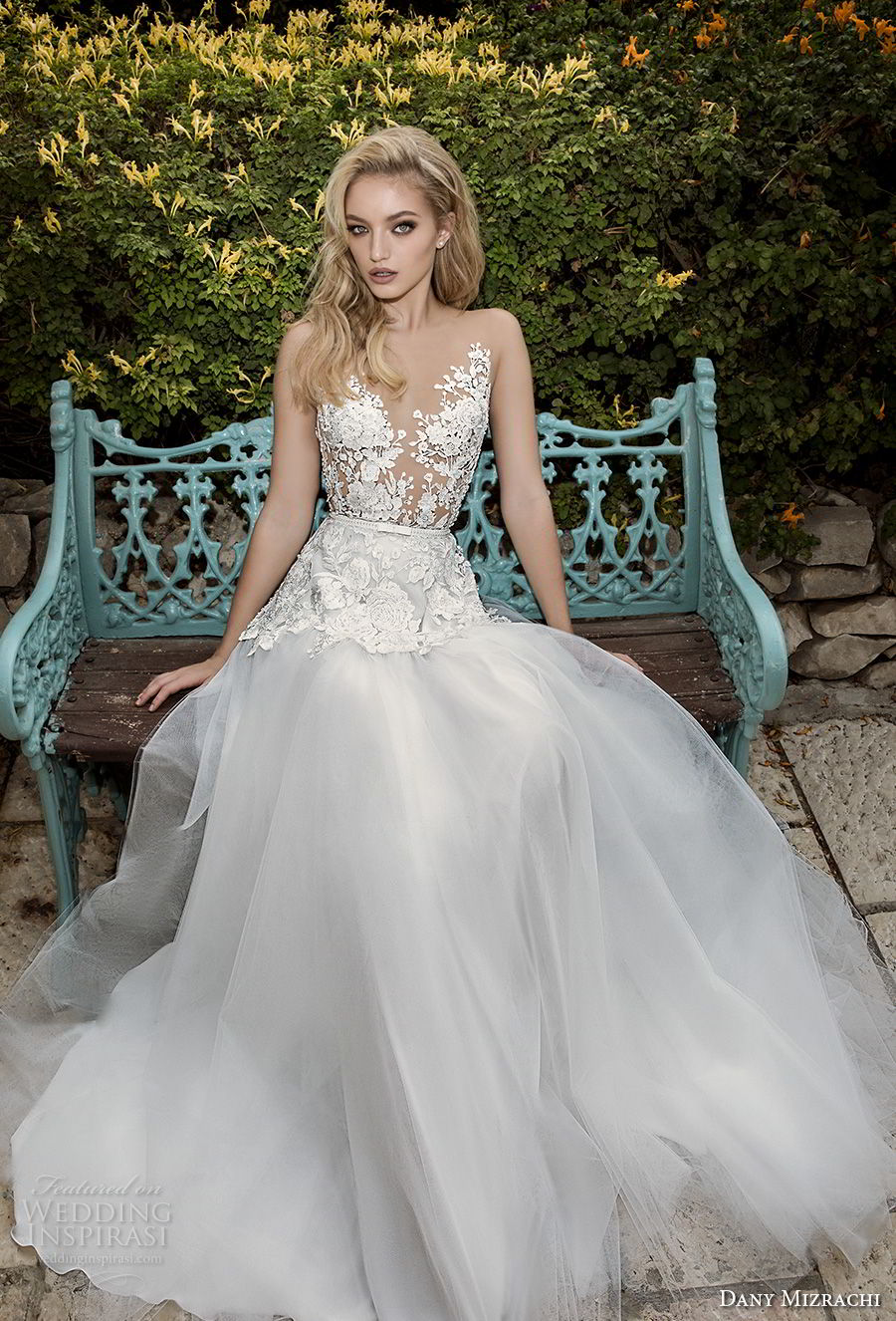 dany mizrachi spring 2018 bridal sleeveless v neck heavily embellished bodice romantic a line wedding dress open v back sweep train (15) mv dany mizrachi spring 2018 bridal sleeveless v neck heavily embellished bodice romantic a line wedding dress open v back sweep train (15) mv