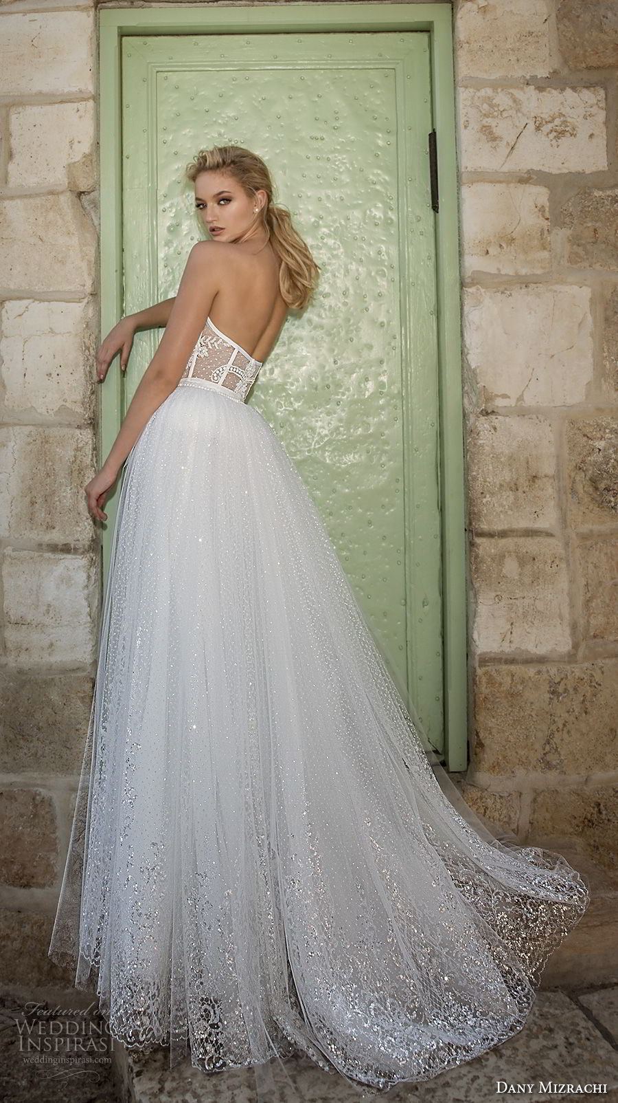dany mizrachi spring 2018 bridal strapless sweetheart neckline heavily embellished bodice bustier sexy romantic a line wedding dress chapel train (18) bv dany mizrachi spring 2018 bridal strapless sweetheart neckline heavily embellished bodice bustier sexy romantic a line wedding dress chapel train (18) bv