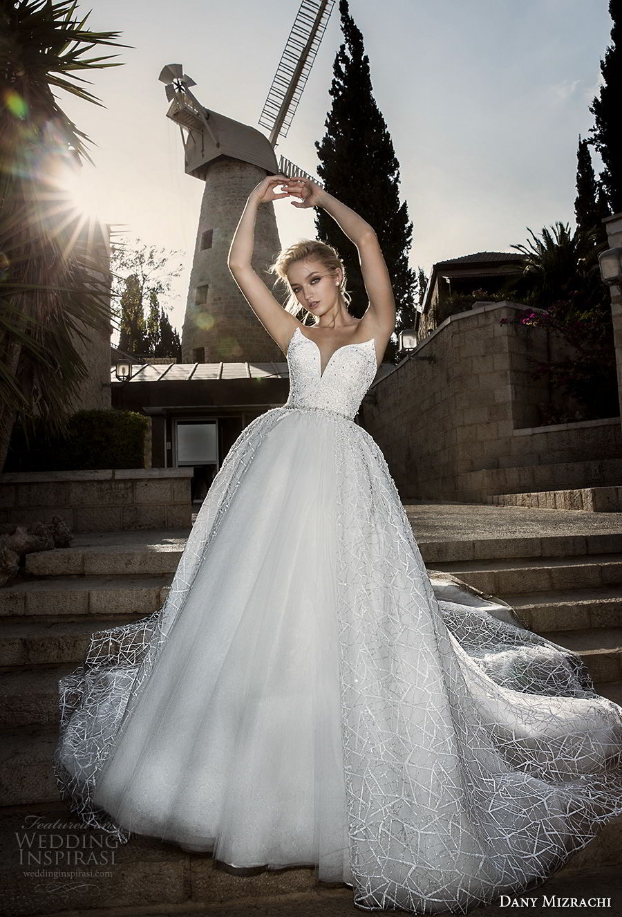 dany mizrachi spring 2018 bridal strapless sweetheart neckline heavily embellished bodice princess ball gown a line wedding dress chapel train (12) mv dany mizrachi spring 2018 bridal strapless sweetheart neckline heavily embellished bodice princess ball gown a line wedding dress chapel train (12) mv