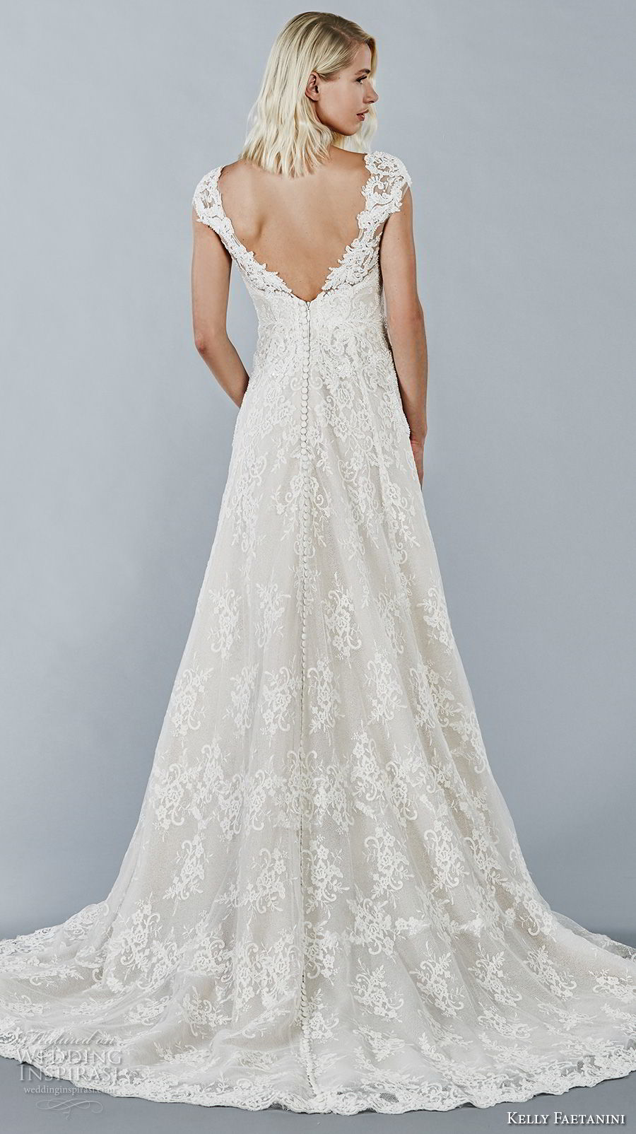 kelly faetanini fall 2018 bridal cap sleeves sweetheart neckline full embellishment elegant romantic a line wedding dress open v back sweep train (12) bv kelly faetanini fall 2018 bridal cap sleeves sweetheart neckline full embellishment elegant romantic a line wedding dress open v back sweep train (12) bv