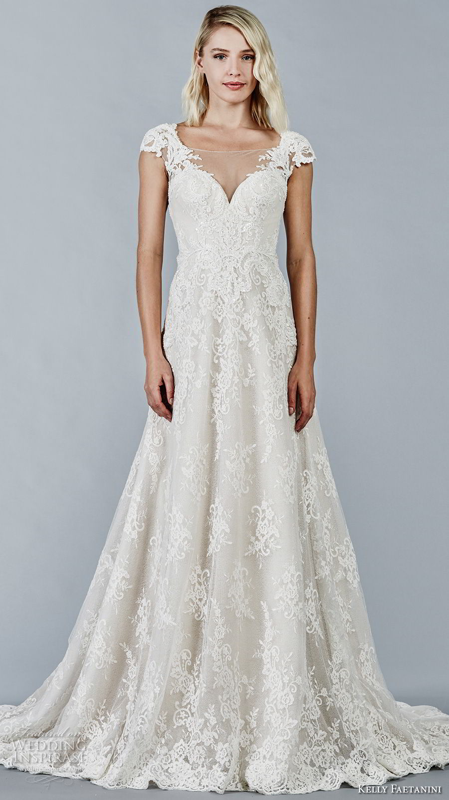 kelly faetanini fall 2018 bridal cap sleeves sweetheart neckline full embellishment elegant romantic a line wedding dress open v back sweep train (12) mv kelly faetanini fall 2018 bridal cap sleeves sweetheart neckline full embellishment elegant romantic a line wedding dress open v back sweep train (12) mv