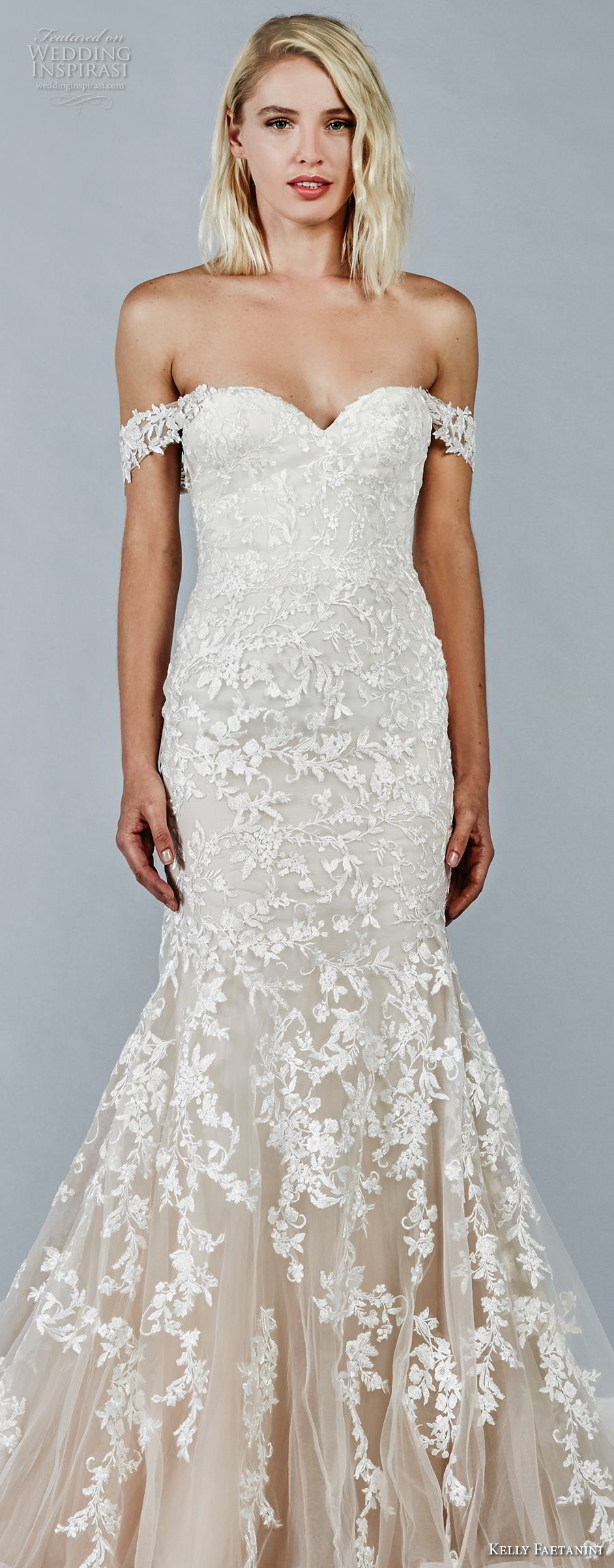 kelly faetanini fall 2018 bridal off the shoulder sweetheart neckline full embellishment romantic trumpet mermaid wedding dress open back chapel train (1) lv kelly faetanini fall 2018 bridal off the shoulder sweetheart neckline full embellishment romantic trumpet mermaid wedding dress open back chapel train (1) lv