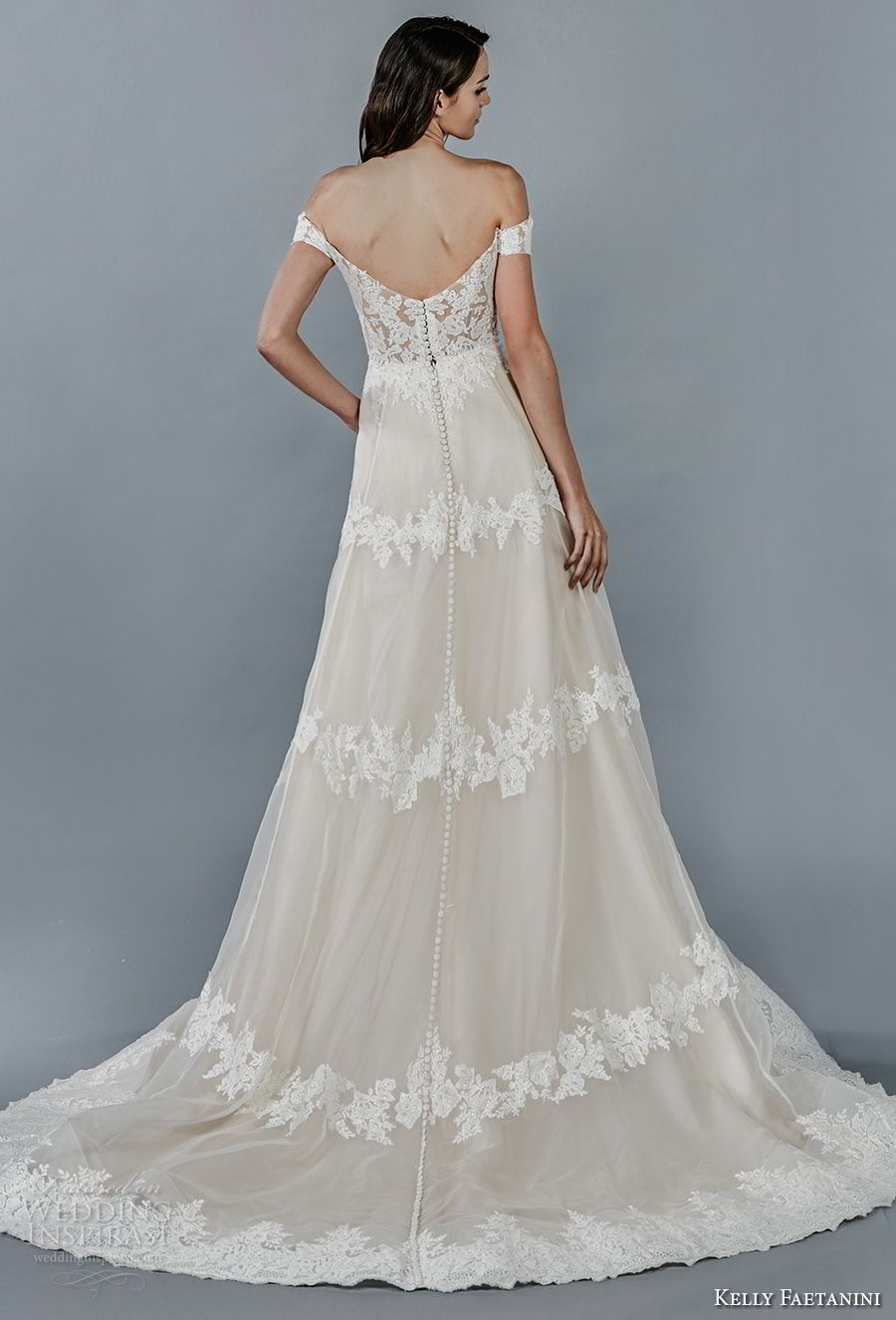 kelly faetanini fall 2018 bridal off the shoulder v neck full embellishment elegant romantic a line wedding dress chapel train (2) bv kelly faetanini fall 2018 bridal off the shoulder v neck full embellishment elegant romantic a line wedding dress chapel train (2) bv