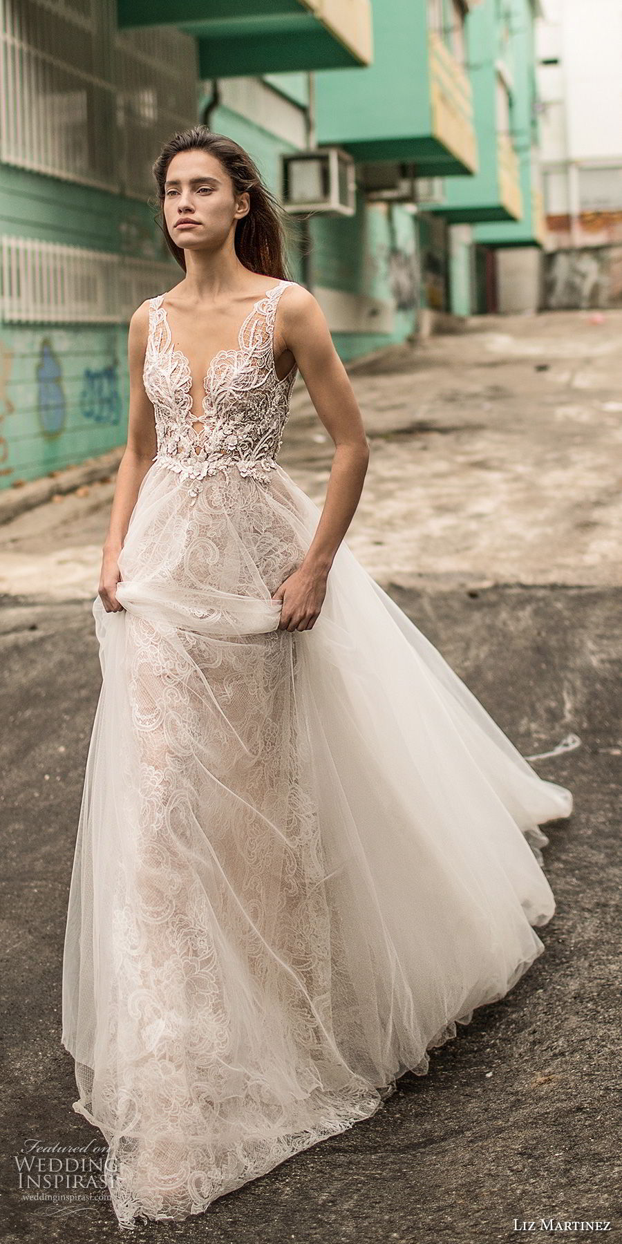 liz martinez 2018 lisbon sleeveless with strap sweetheart neckline heavily embellished bodice romantic sexy a  line wedding dress open back chapel train (4) mv 