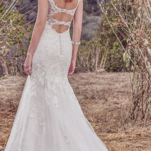maggie sottero fall 2017 bridal sleeveless thick strap scoop neckline heavily embellished bodice elegant mermaid wedding dress keyhole back chapel train (917) bv