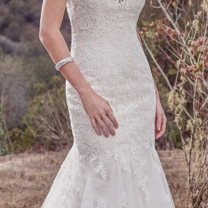 maggie sottero fall 2017 bridal sleeveless thick strap scoop neckline heavily embellished bodice elegant mermaid wedding dress keyhole back chapel train (917) mv